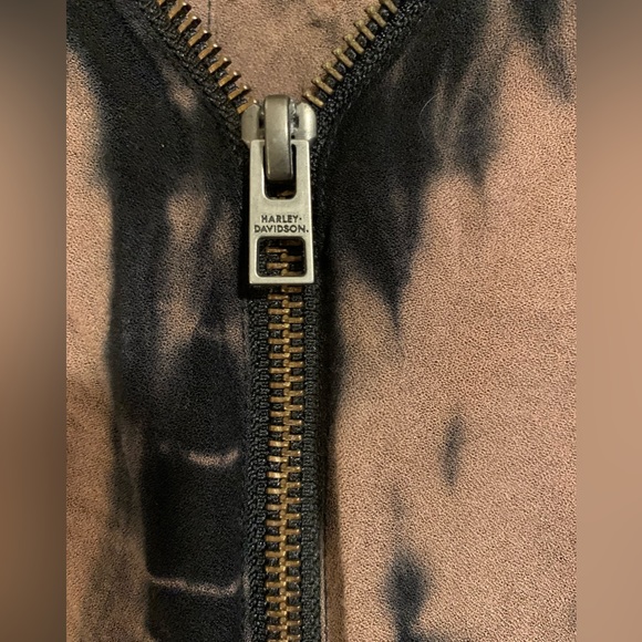 Harley Davidson tie dye zipper shirt blouse top keyhole back womens XL - Picture 5 of 9